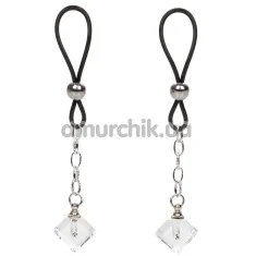 Зажимы для сосков Nipple Play Non-Piercing Nipple Jewerly Crystal Gem, прозрачные - Фото №1