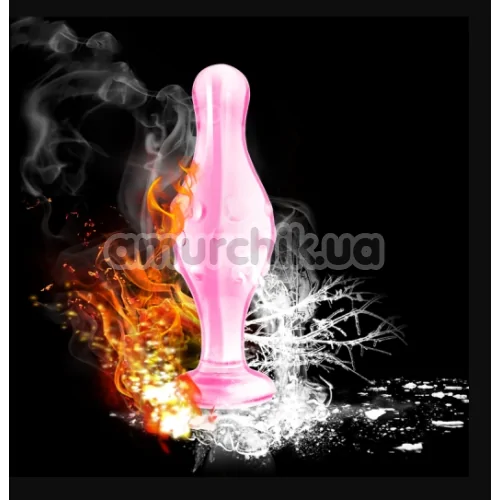 Анальна пробка Lovetoy Glass Romance GS17, рожева