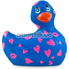 Кліторальний вібратор I Rub My Duckie Romance з сердечками та поцілунками, синій - Фото №1