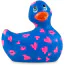 Кліторальний вібратор I Rub My Duckie Romance з сердечками та поцілунками, синій - Фото №1