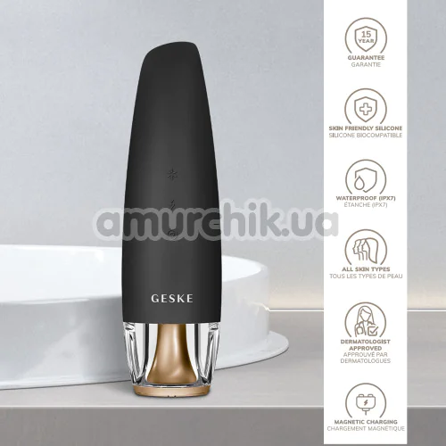 Микротоковый LED-излучатель для восстановления кожи лица Geske Anti-Aging Skin Renewer 9 in 1, темно-серый