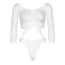 Боди Leg Avenue Top Bodysuit With Thong Back, белое - Фото №4