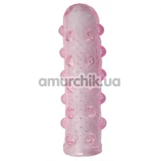 Насадка на пенис Stretchable Super Sleeve Pink розовая - Фото №1