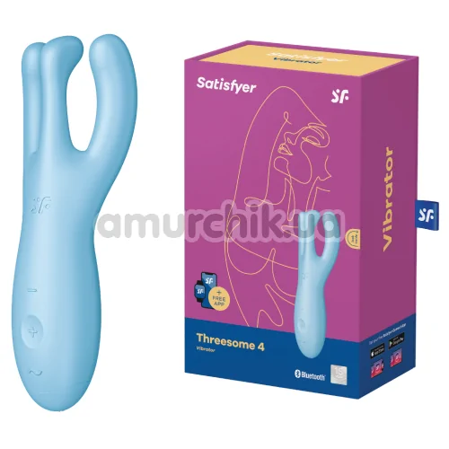 Клиторальный вибратор Satisfyer Threesome 4, голубой