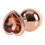Анальна пробка з помаранчевим кристалом Matrix Mont Rose Gold Heart Butt Plug M, золота - Фото №1