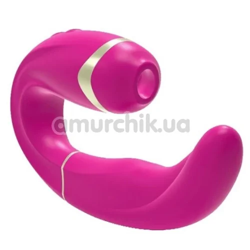 Вибратор с вакуумным стимулятором Adrien Lastic Exploring Senses My G, розовый