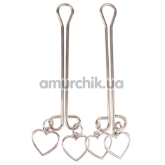 Зажимы для сосков Senuelo Fetish Fantasy Heart Nipple Clamps, серебряные - Фото №1