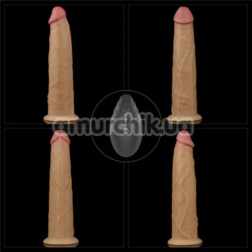 Вибратор с ротацией Dual-Layered Silicone Nature Cock LV410211, телесный