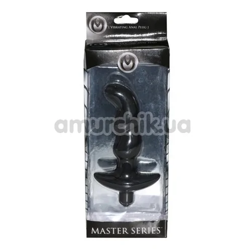 Вибростимулятор простаты Master Series Onyx Vibrating Silicone Anal Plug, черный