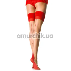 Чулки Leg Avenue Miko Cuban Contrast Heel Stockings, красные - Фото №1