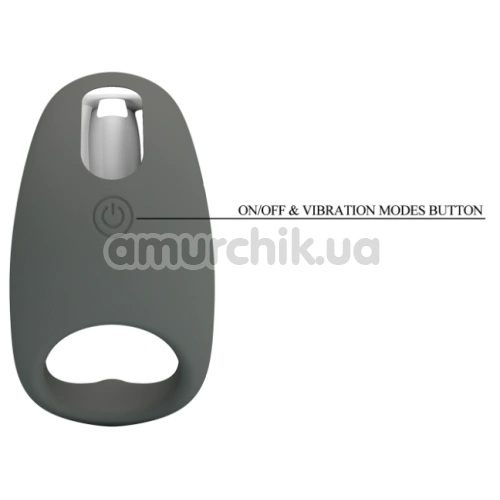Віброкільце для члена Pretty Love Gemma, сіре