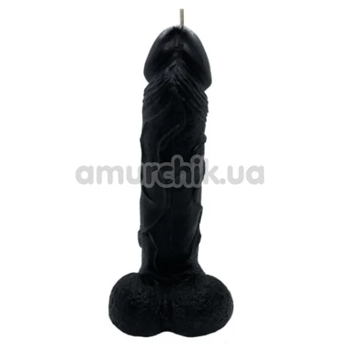 Свеча в форме фаллоса Чистий Кайф Black Size L, черная