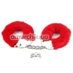 Наручники Fetish Pleasure Fluffy Handcuffs, красные - Фото №1