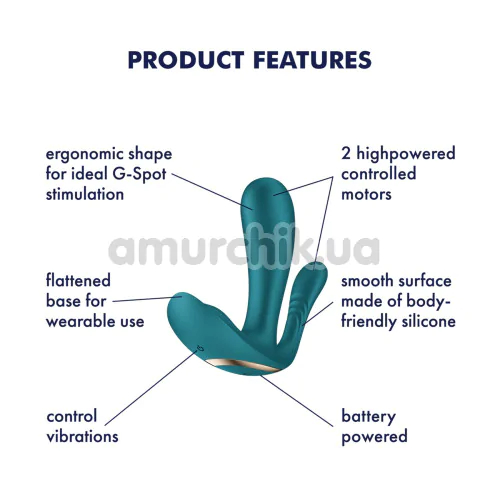 Вибратор Satisfyer Top Secret + Battery Powered, зеленый
