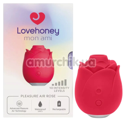 Симулятор орального секса для женщин Lovehoney Mon Ami Pleasure Air Rose, красный