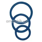 Набор эрекционных колец Sexy Circles Cockring-Set, 3 шт синий - Фото №1
