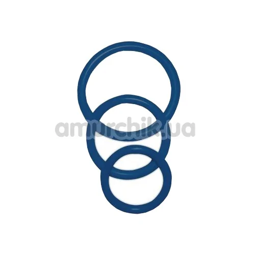 Набор эрекционных колец Sexy Circles Cockring-Set, 3 шт синий - Фото №1