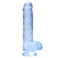 Фаллоимитатор Realrock Crystal Clear Dildo Realistic 6, голубой - Фото №2