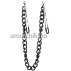 Зажимы для сосков с широкой цепочкой Lucky Bay Nipple Play Chain Heavy Metall, черные - Фото №1
