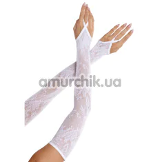 Рукавички Leg Avenue Floral Net Extra Long Gauntlet Arm Warmers, білі - Фото №1