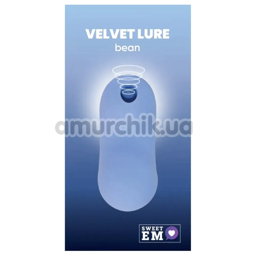 Симулятор орального секса для женщин с вибрацией Sweet Em Velvet Lure Bean, голубой