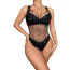Боди Star Night Mesh Rhinestone Lines Bodysuit, черное - Фото №3