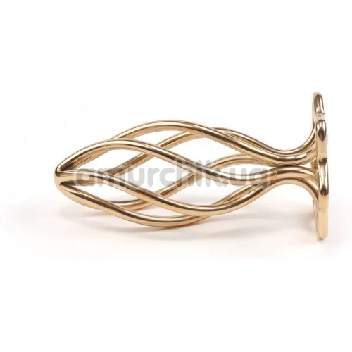 Анальная пробка Lockink Sevanda Hollow Spiral Anal Plug S, золотая