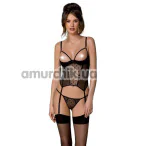 Комплект Passion Free Your Senses Marina Corset, чорний: корсет + трусики-стрінги - Фото №1