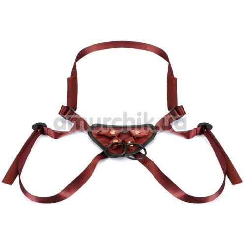 Трусики для страпона Liebe Seele Wine Red Strap-On Harness, бордові - Фото №1