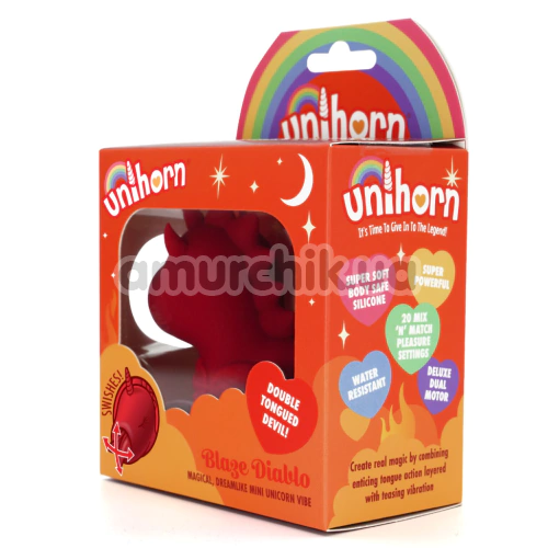 Вібратор Unihorn Blaze Diablo, червоний