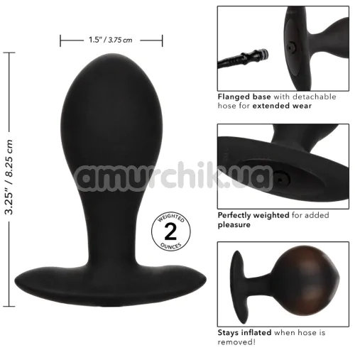 Анальный расширитель Weighted Silicone Inflatable Plug Large, черный
