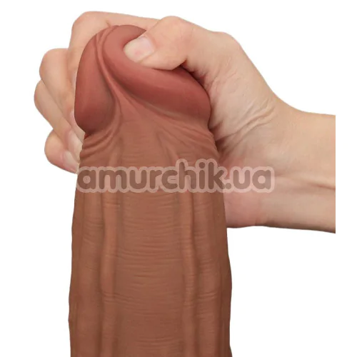 Фаллоимитатор Sliding-Skin Dual Layer Dong King Sized 12, светло-коричневый