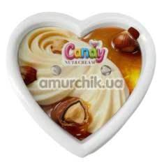 Свеча для массажа Candy Heart Nut & Cream - ореховые сливки, 70 мл - Фото №1