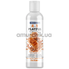 Лубрикант с согревающим эффектом Swiss Navy 4 in 1 Playful Flavors Salted Caramel Delight - соленая карамель, 29.5 мл - Фото №1
