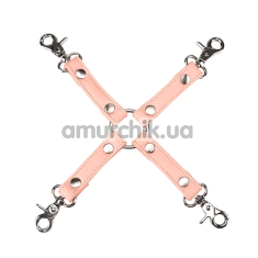 Ремінці для фіксаторів Liebe Seele Dark Candy Hogtie With Silver Hardware, рожеві - Фото №1