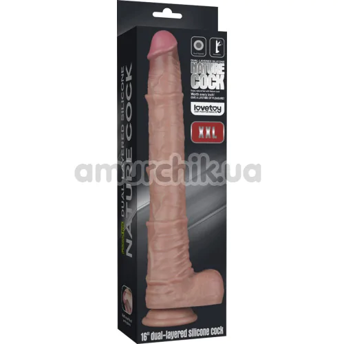 Фаллоимитатор Dual-Layered Silicone Nature Cock LV411302, светло-коричневый