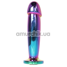 Анальная пробка с радужным кристаллом Exclusivity Jewellery Multicolour Penis Plug М, радужная - Фото №1