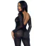 Комбинезон Leg Avenue Sheer Rhinestone Long Sleeve Catsuit, черный - Фото №4