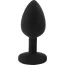 Анальная пробка с фиолетовым кристаллом Loveshop Seamless Butt Plug S, черная - Фото №2
