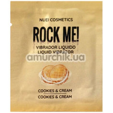 Возбуждающий гель с эффектом вибрации Rock Me! Liquid Vibrator Cookies & Cream - печенье с кремом, 2 мл - Фото №1
