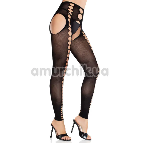Колготки Leg Avenue Seamless Opaque Footless Suspender Hose, черные