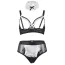 Костюм покоївки Star Night Maid Lace Open Set, чорно-білий: бюстгальтер + трусики + чокер + манжети - Фото №10