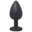 Анальна пробка з прозорим кристалом Fantasy Toys Butt Plug Diamond Silicone S, чорна - Фото №2