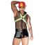 Костюм пожарного JSY Sexy Lingerie 9152, черный: боди + портупея + каска - Фото №1