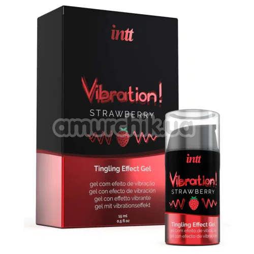 Возбуждающий гель с эффектом вибрации Intt Vibration Strawberry Tingling Effect Gel - клубника, 15 мл