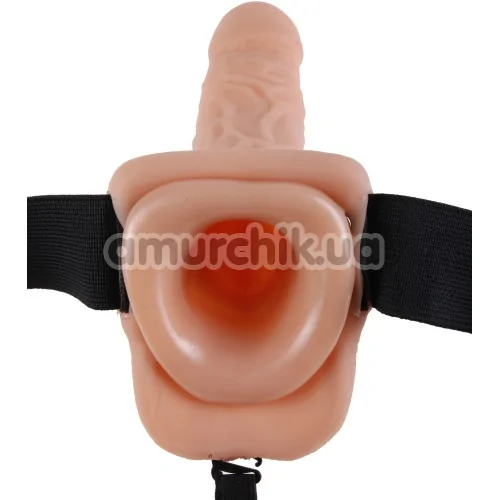 Порожній страпон Fetish Fantasy Series 7 Hollow Strap-On with Balls, тілесний