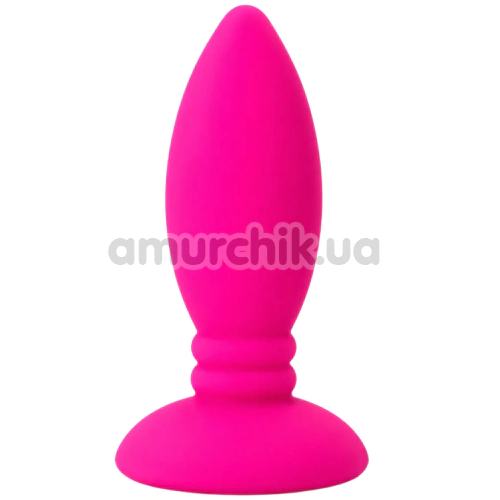 Анальная пробка с розовым кристаллом Alume Silicone Textured Teardrop Anal Plug XS, розовая