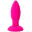 Анальная пробка с розовым кристаллом Alume Silicone Textured Teardrop Anal Plug XS, розовая - Фото №2