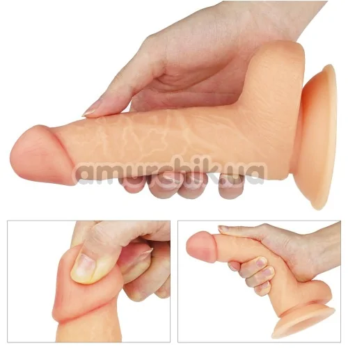 Фалоімітатор з мошонкою Lovetoy The Ultra Soft Dude 7, тілесний