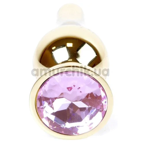 Анальная пробка со светло-розовым кристаллом Boss Series Exclusivity Jewellery Gold Plug, золотая